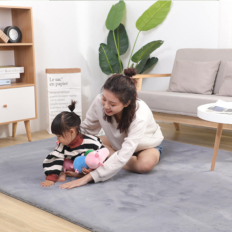 평평한 가짜 토끼 모피 카펫
